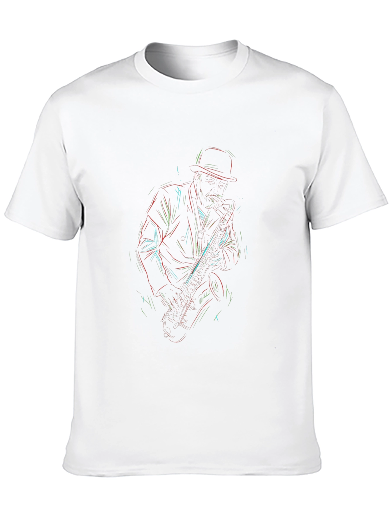Neon Saxophone Player Graphic T-Shirt