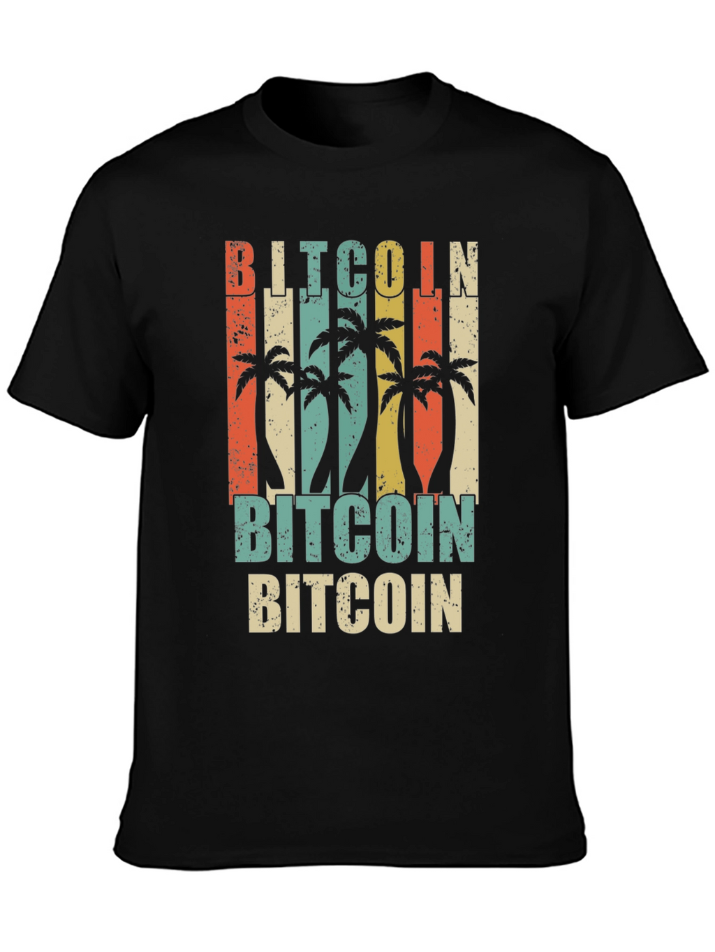 Bitcoin Palm Tree Graphic T-Shirt