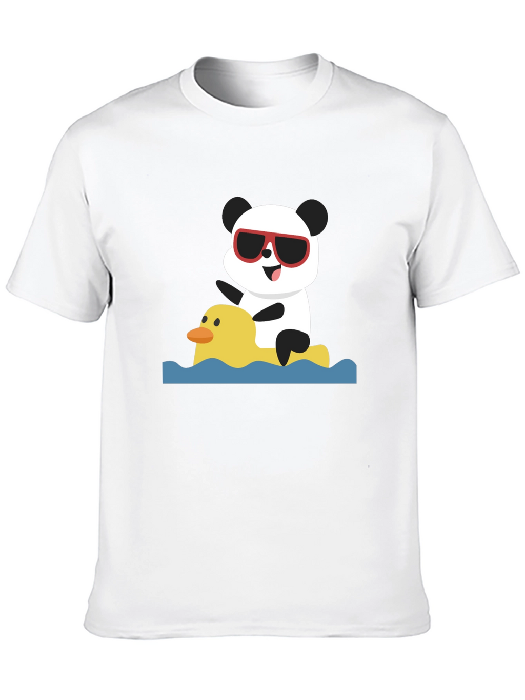Panda Duck Ride Black T-Shirt