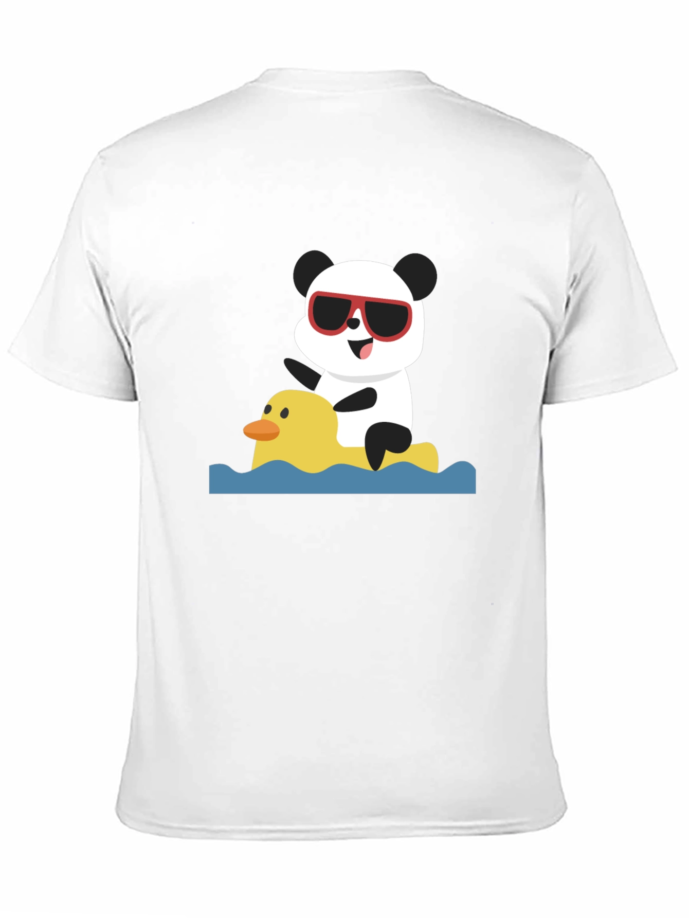 Panda Duck Ride Black T-Shirt