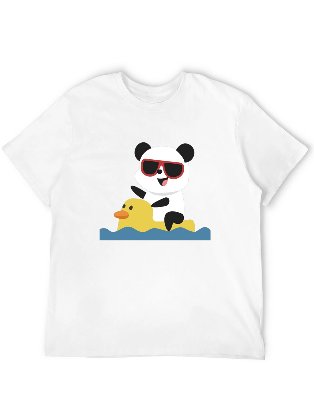 Panda Duck Ride Black T-Shirt