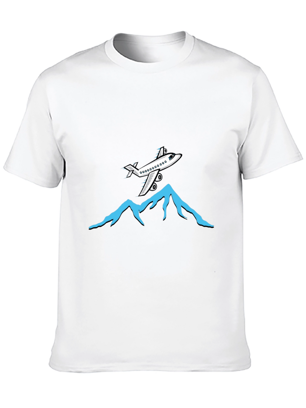 Airplane Over Mountains Graphic Tee - Black