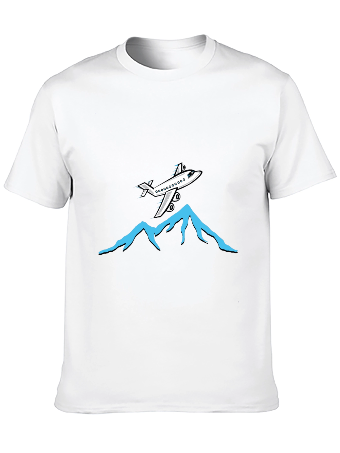 Airplane Over Mountains Graphic Tee - Black