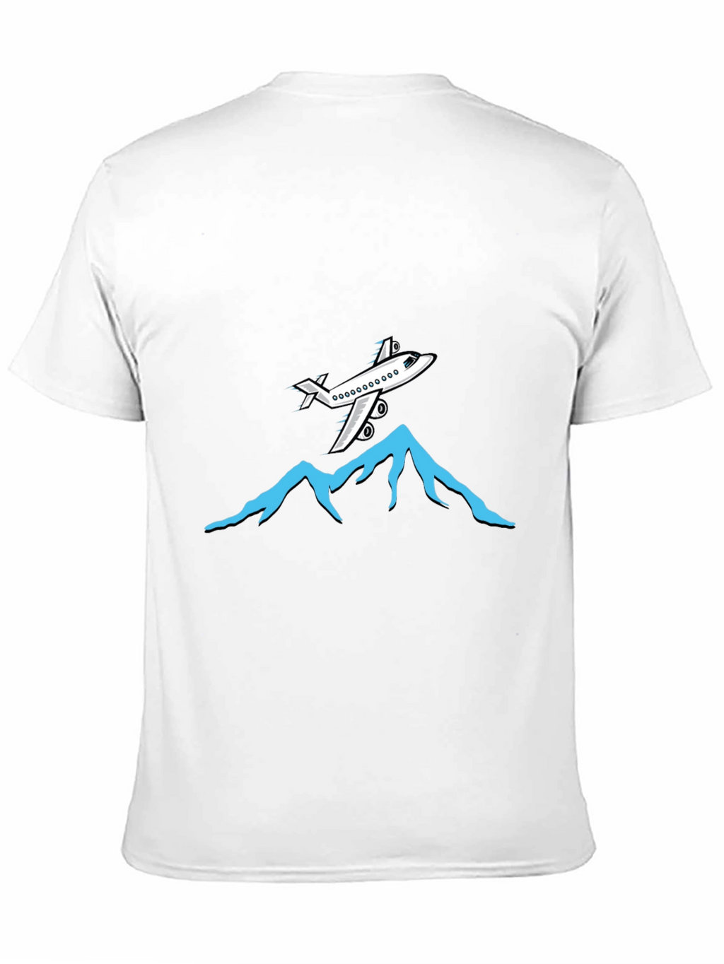 Airplane Over Mountains Graphic Tee - Black