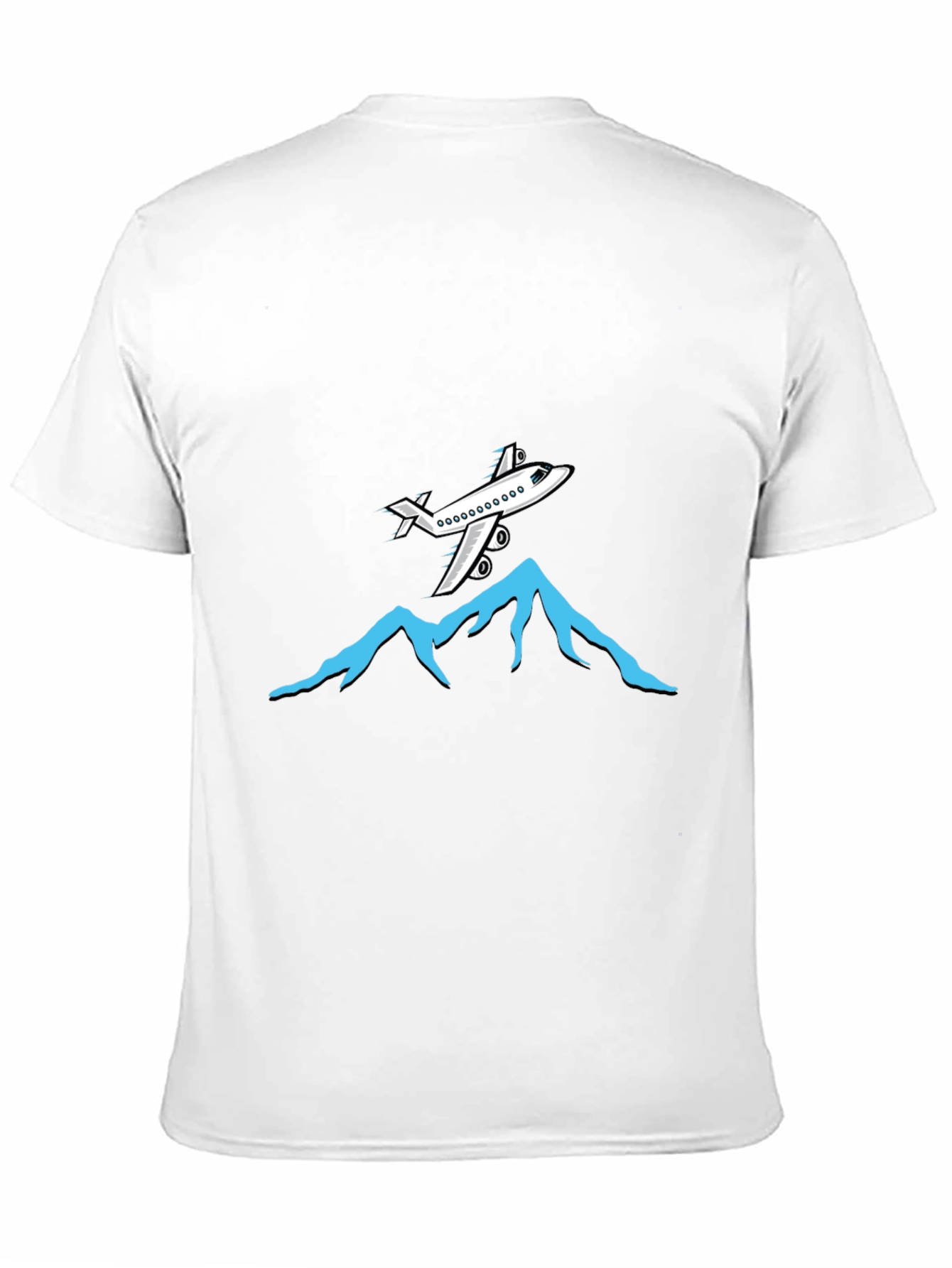 Airplane Over Mountains Graphic Tee - Black