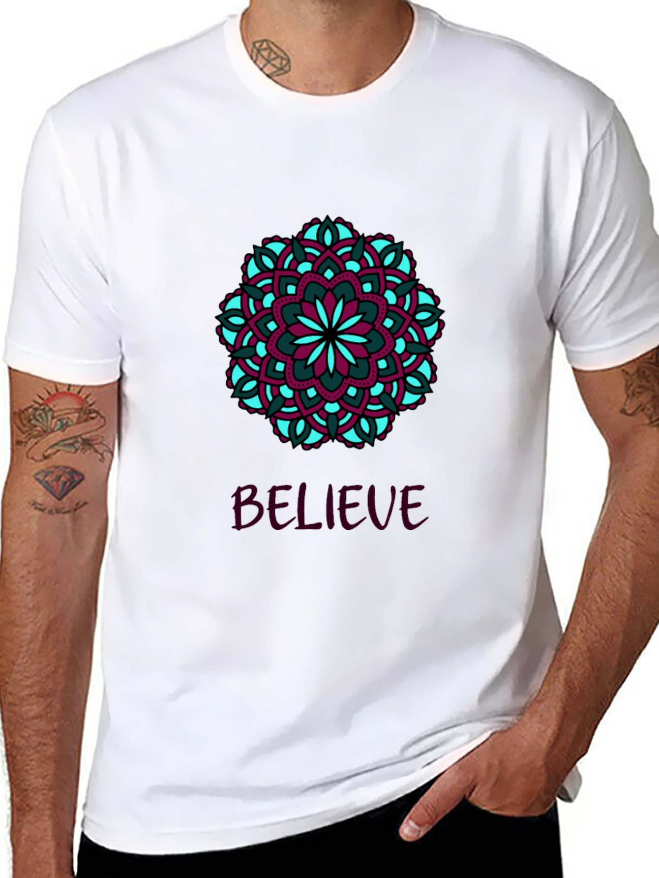 Believe Mandala T-Shirt - Stylish Graphic Tee