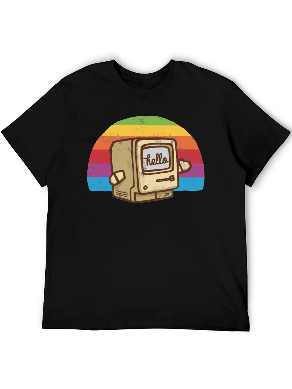 Retro Computer Rainbow T-Shirt - Hello Graphic Tee