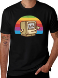Retro Computer Rainbow T-Shirt - Hello Graphic Tee