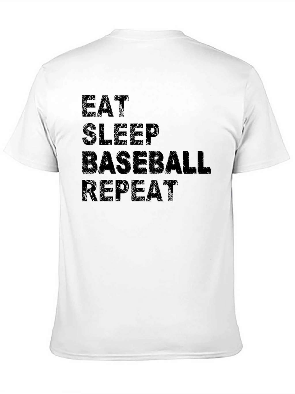 Eat Sleep Baseball Repeat Black Graphic T-Shirt