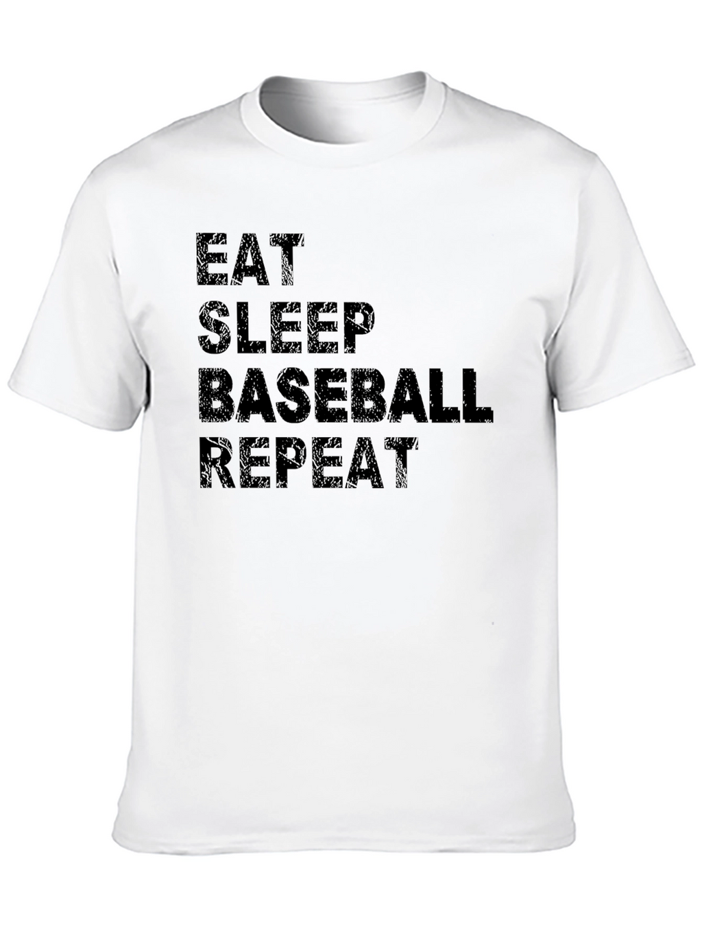 Eat Sleep Baseball Repeat Black Graphic T-Shirt