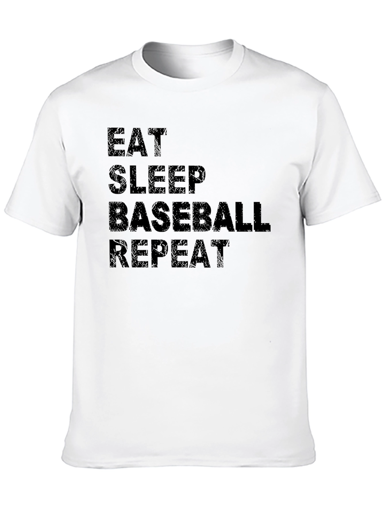 Eat Sleep Baseball Repeat Black Graphic T-Shirt