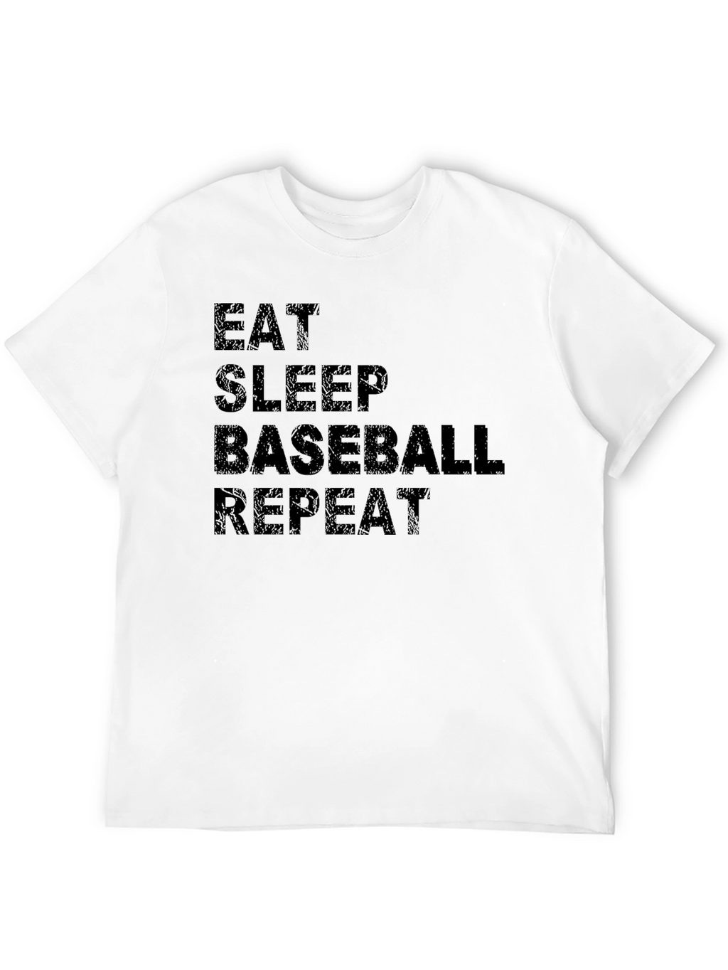 Eat Sleep Baseball Repeat Black Graphic T-Shirt