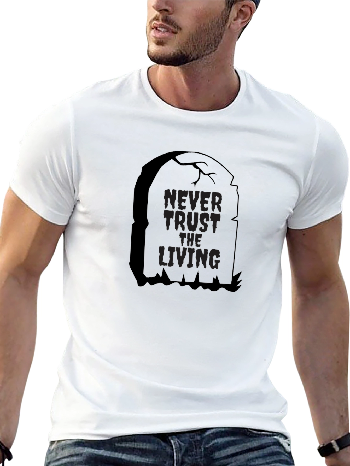 Never Trust the Living Tombstone Black T-Shirt