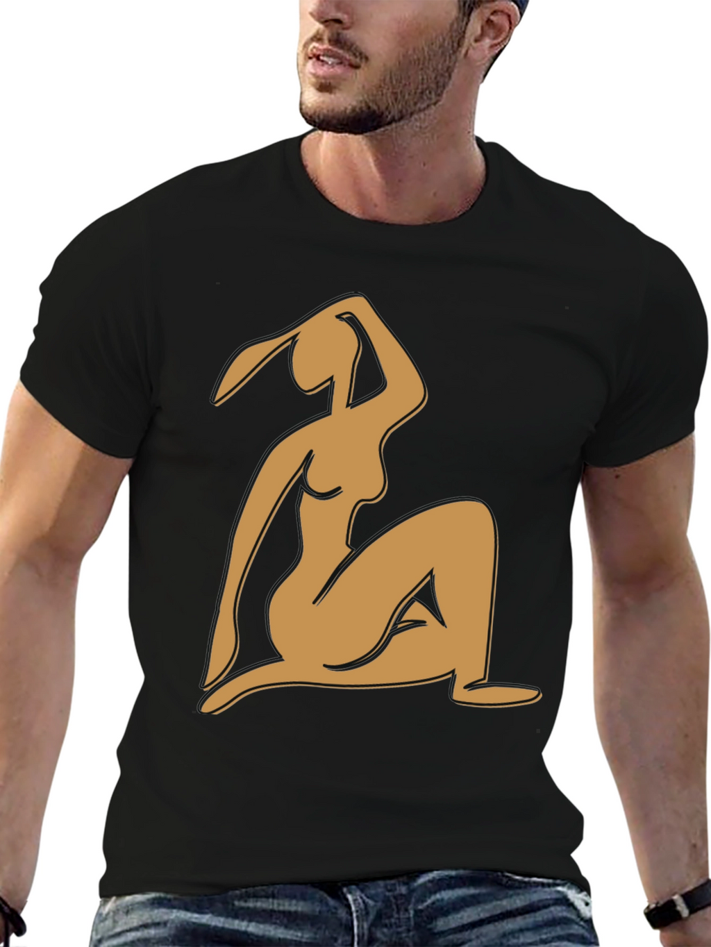 Abstract Woman Graphic Tee - Modern Art Shirt