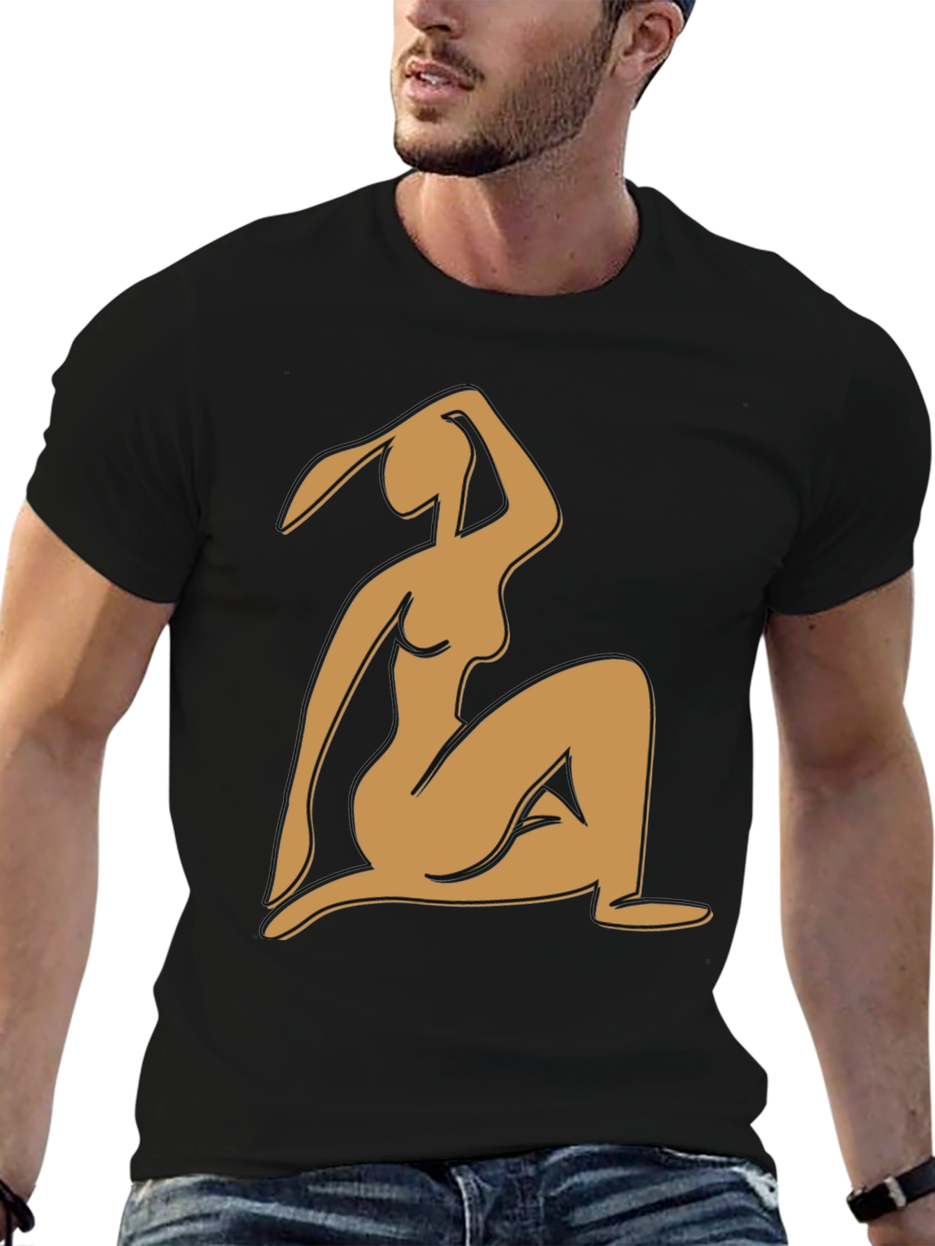 Abstract Woman Graphic Tee - Modern Art Shirt