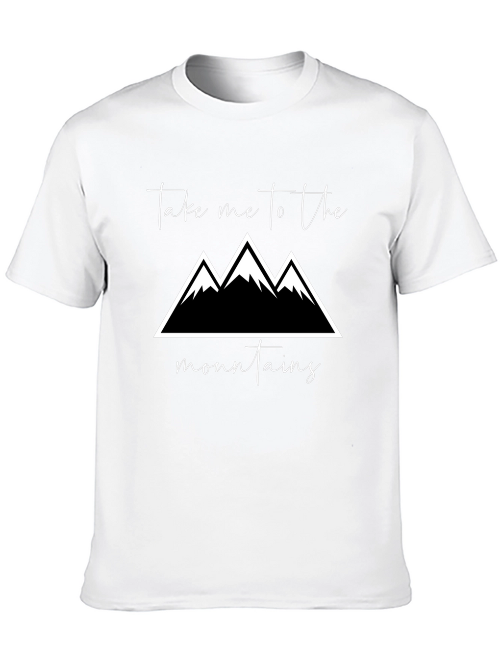 Mountains Graphic Tee - Black Cotton T-Shirt