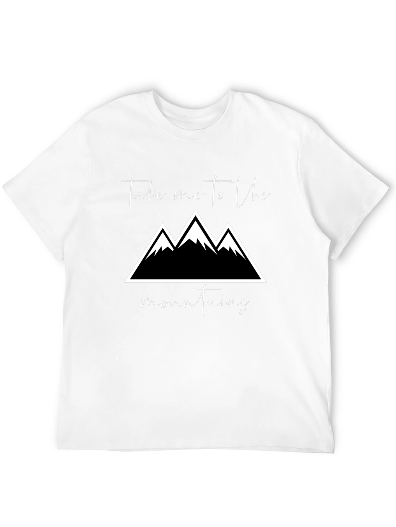Mountains Graphic Tee - Black Cotton T-Shirt