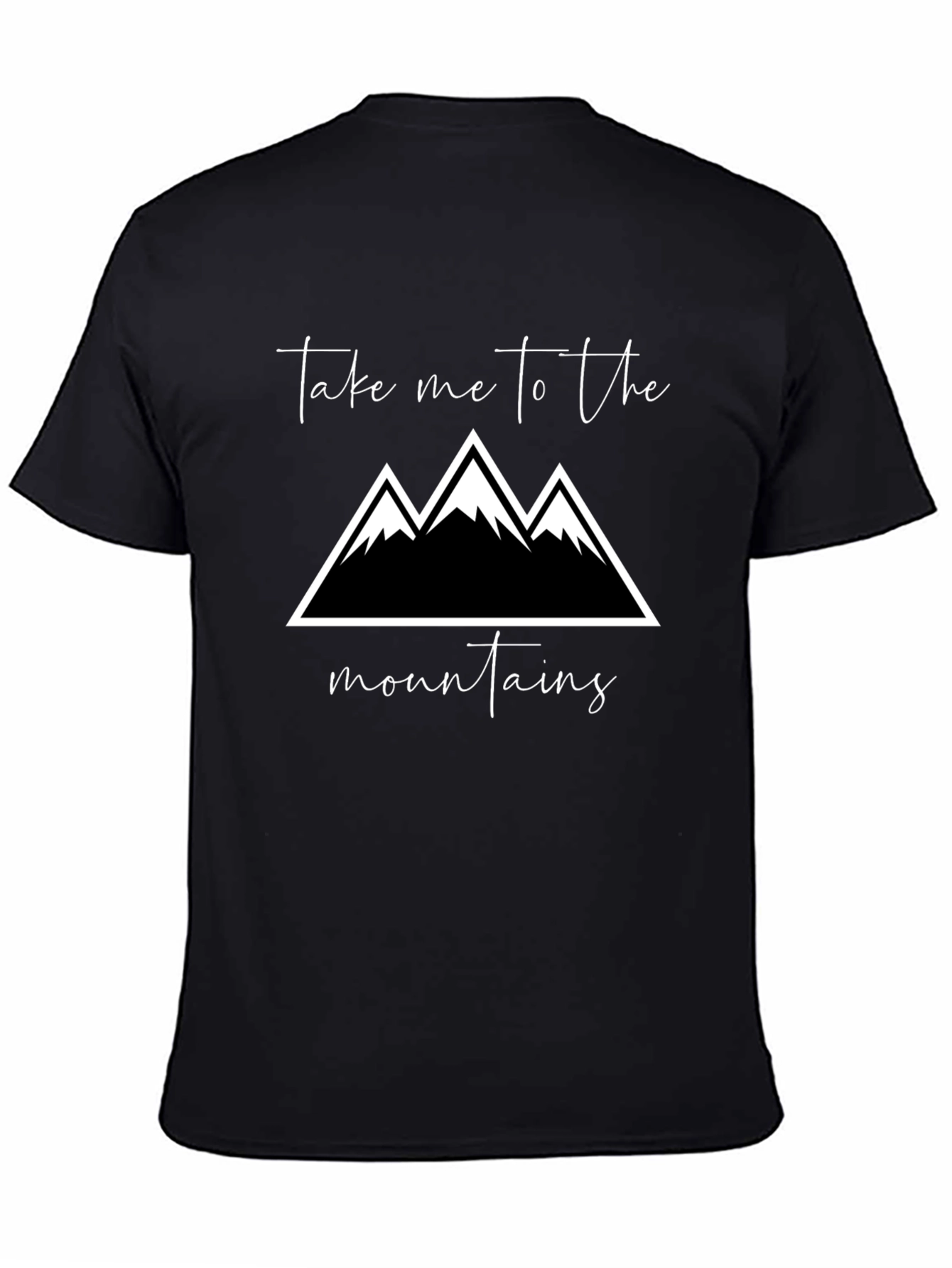 Mountains Graphic Tee - Black Cotton T-Shirt