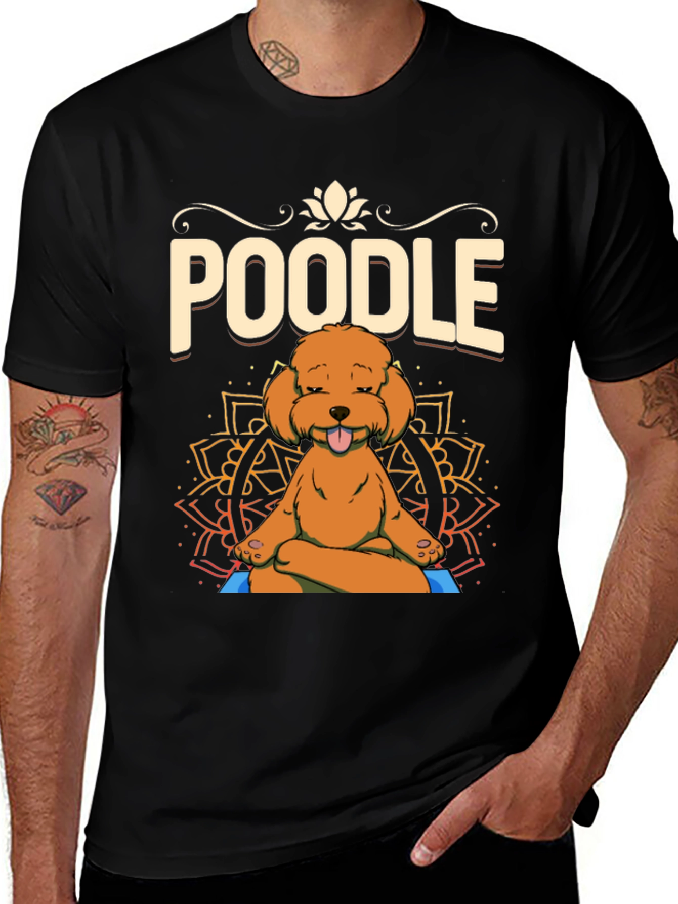 Yoga Poodle T-Shirt - Meditating Dog Design