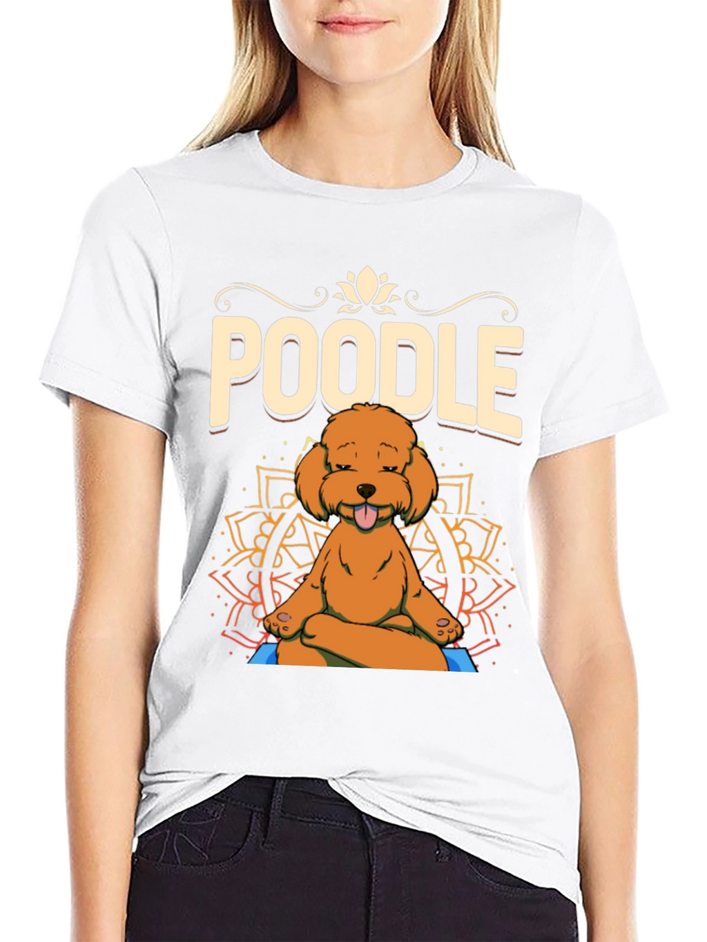 Yoga Poodle T-Shirt - Meditating Dog Design