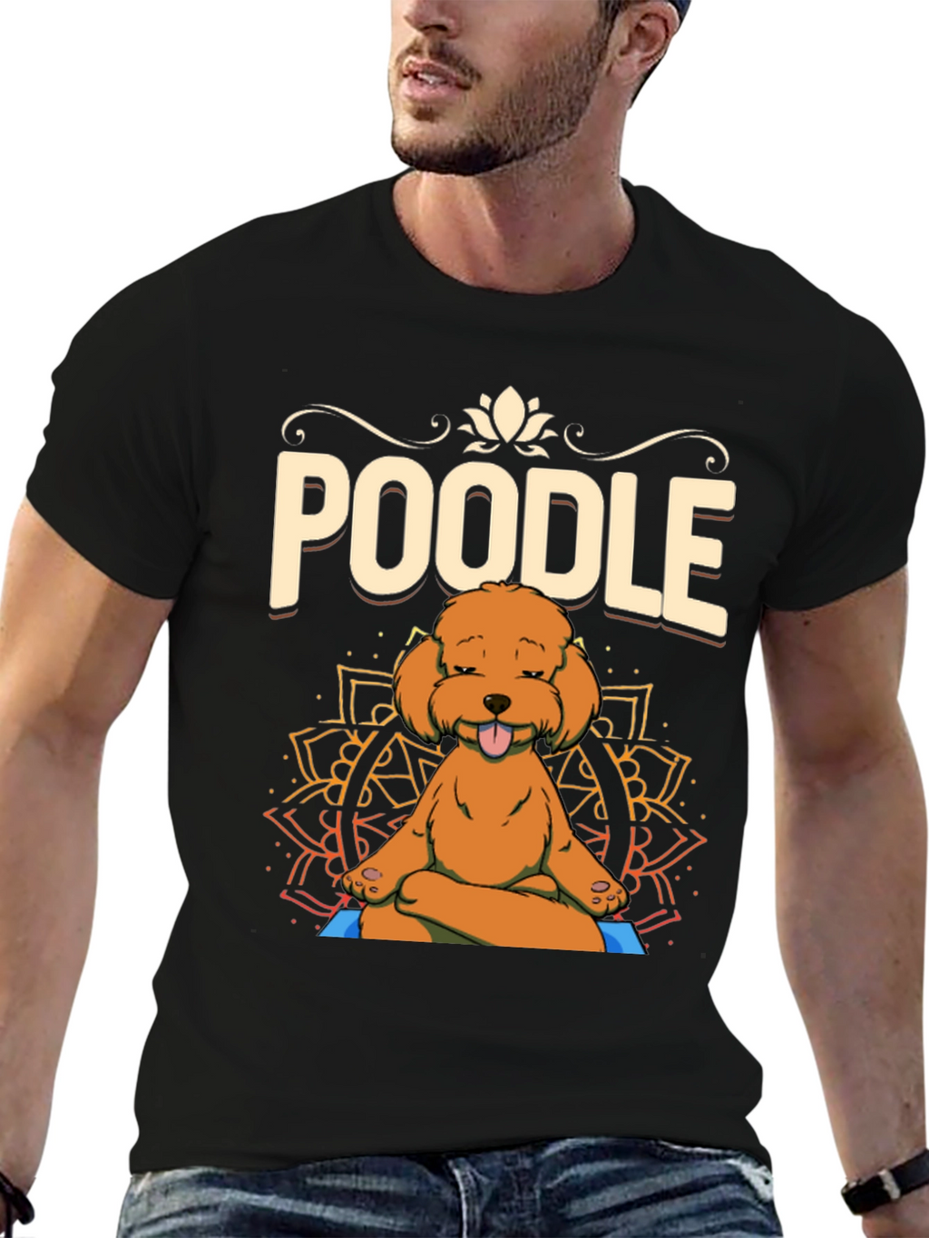 Yoga Poodle T-Shirt - Meditating Dog Design