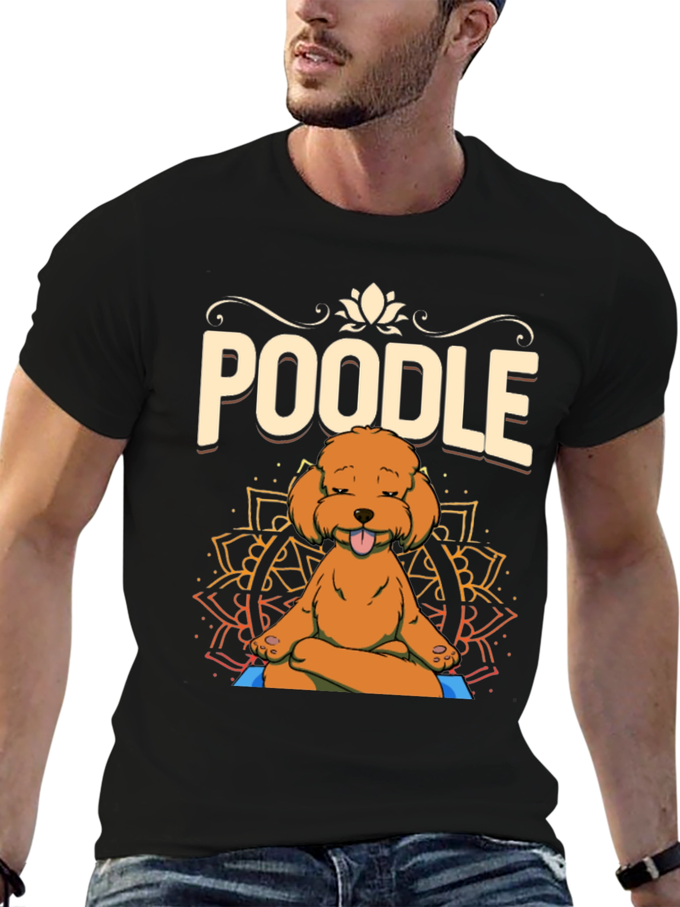 Yoga Poodle T-Shirt - Meditating Dog Design