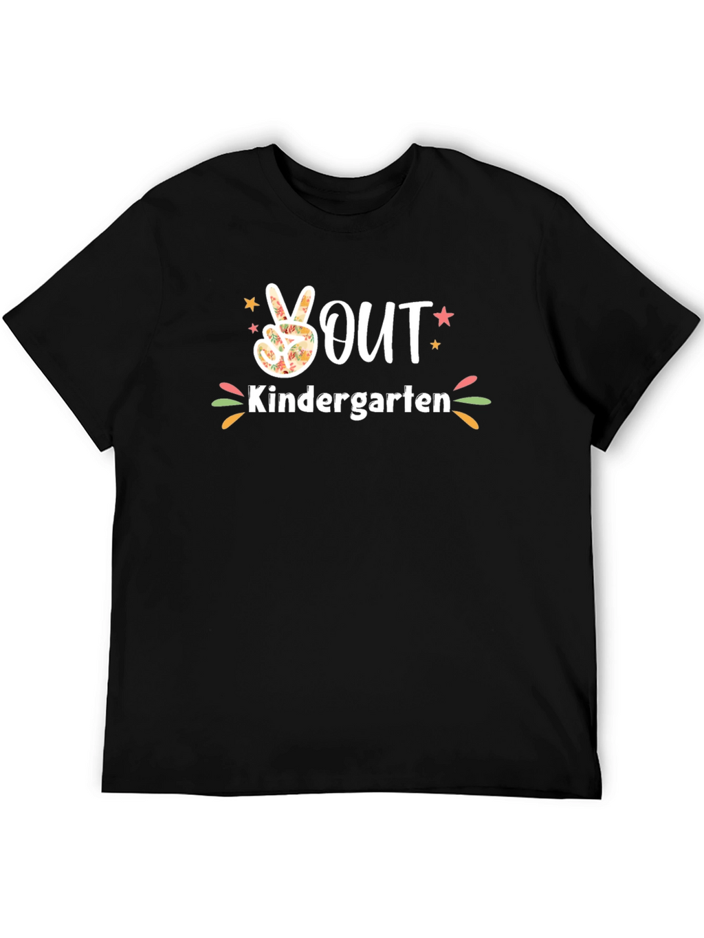 Peace Out Kindergarten Black T-Shirt