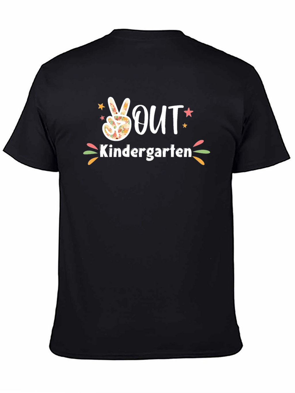 Peace Out Kindergarten Black T-Shirt