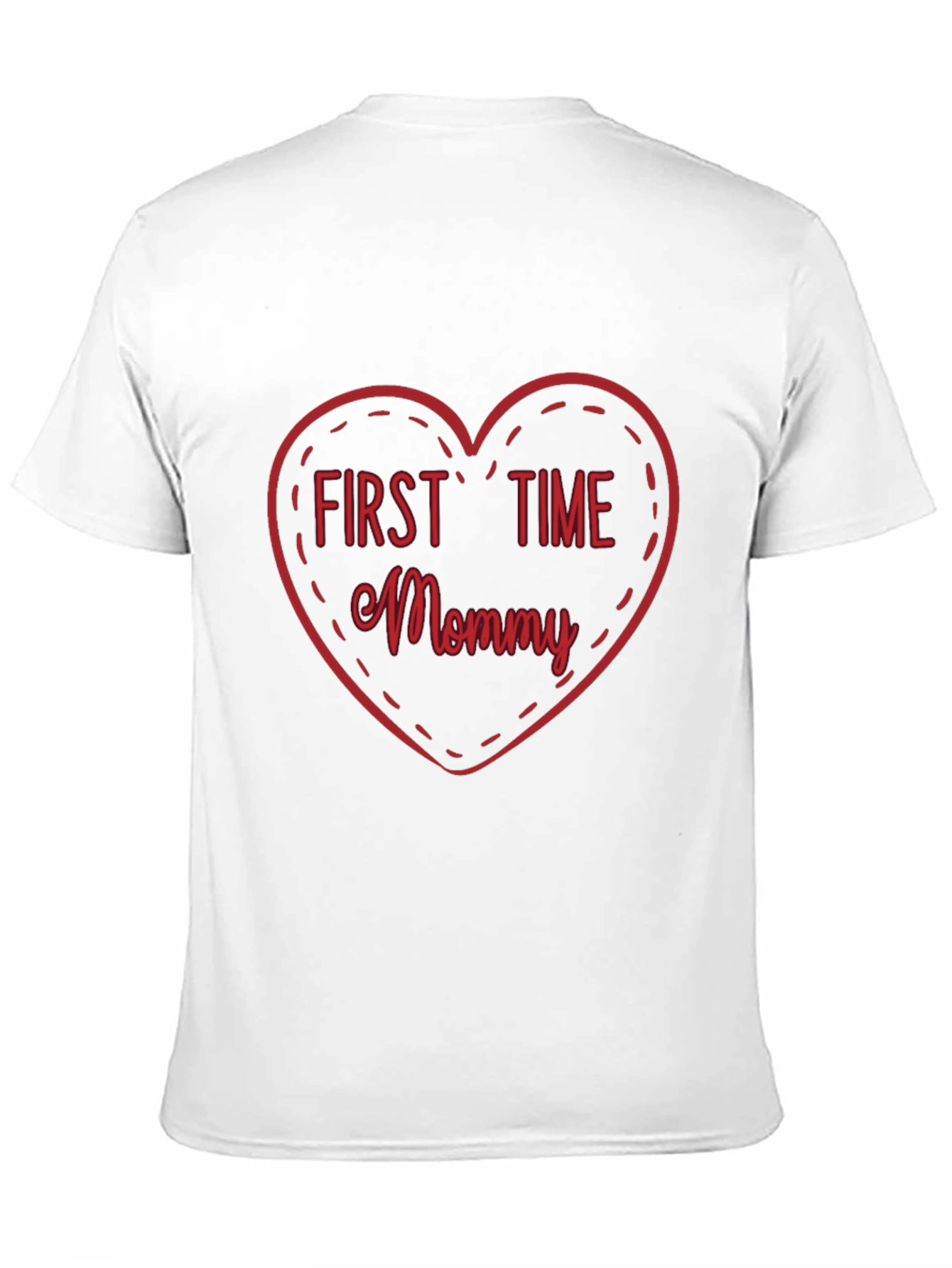 First Time Mommy Heart Tee - Soft Black T-Shirt
