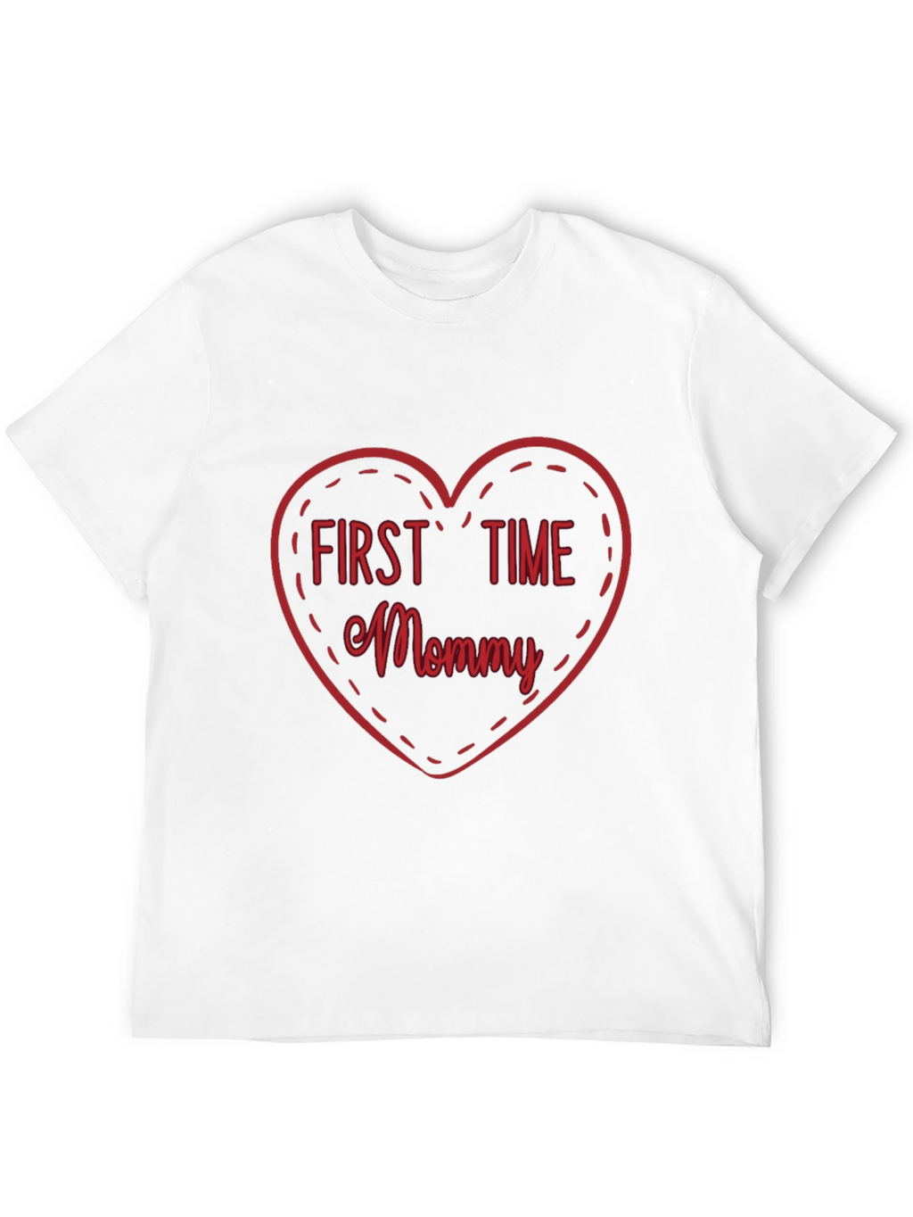 First Time Mommy Heart Tee - Soft Black T-Shirt