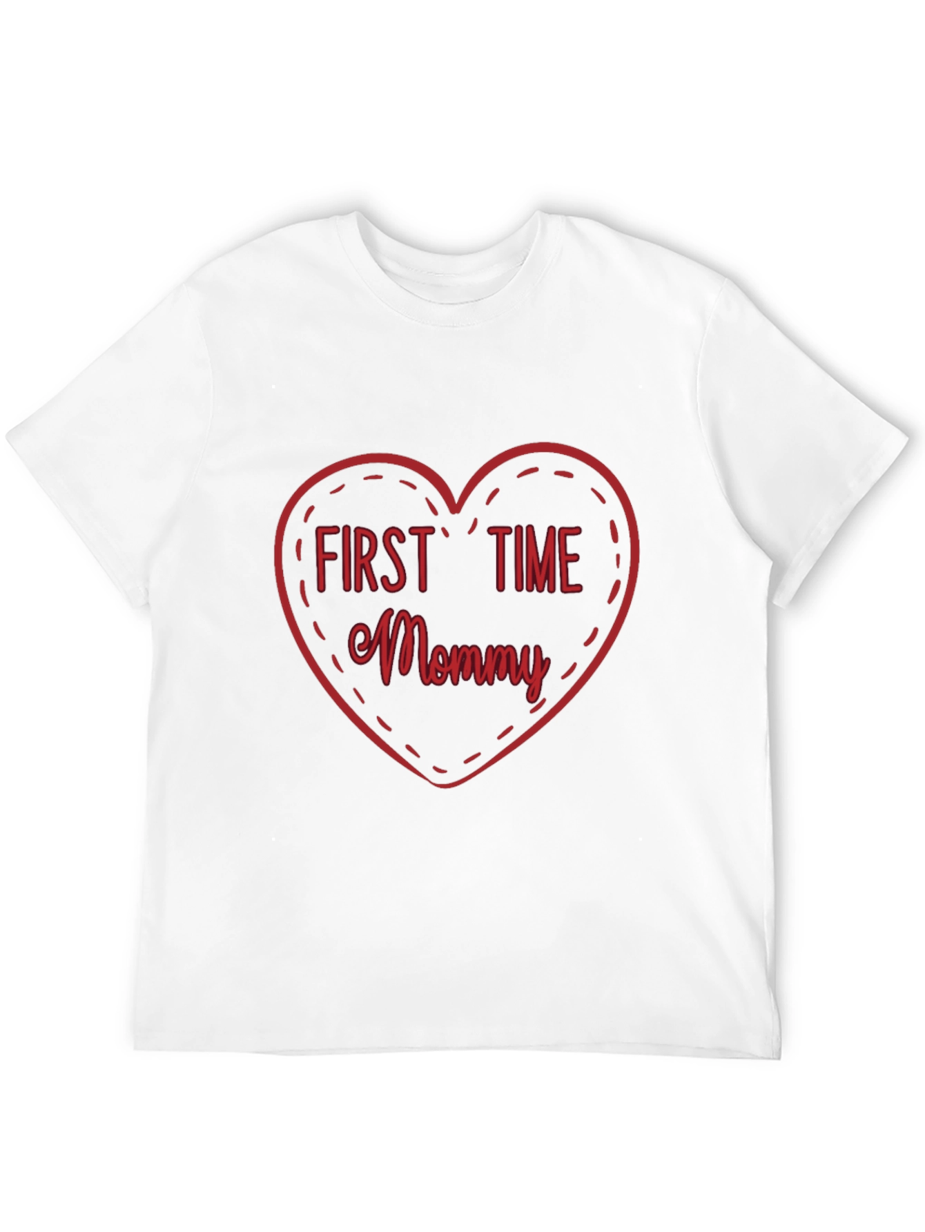 First Time Mommy Heart Tee - Soft Black T-Shirt