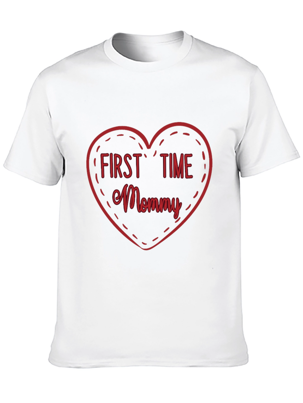 First Time Mommy Heart Tee - Soft Black T-Shirt