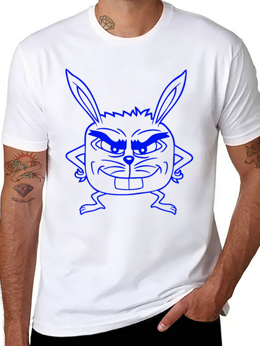 Funny Bunny Graphic Tee - Black