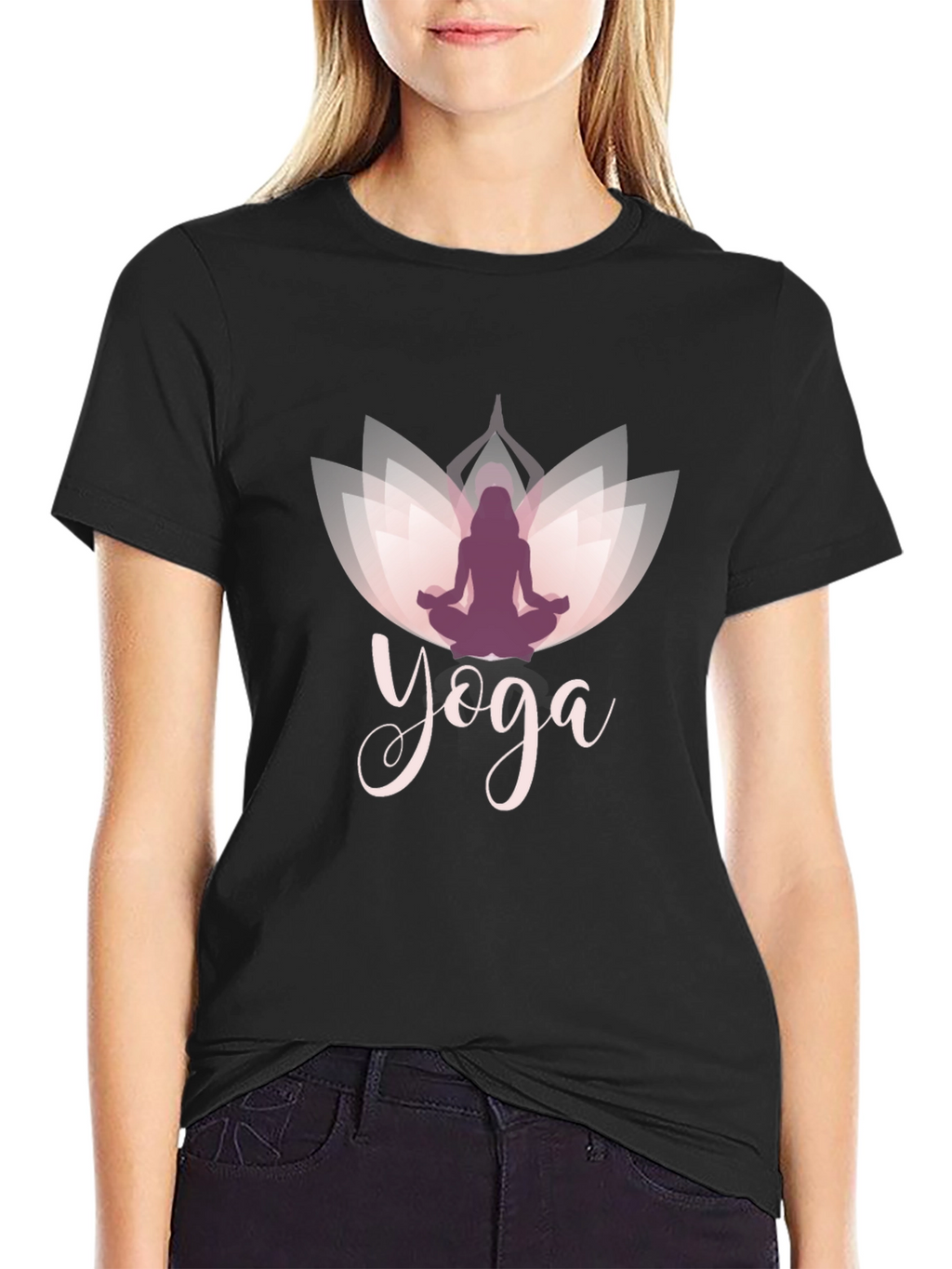 Yoga Lotus T-Shirt - Mens Black Tee