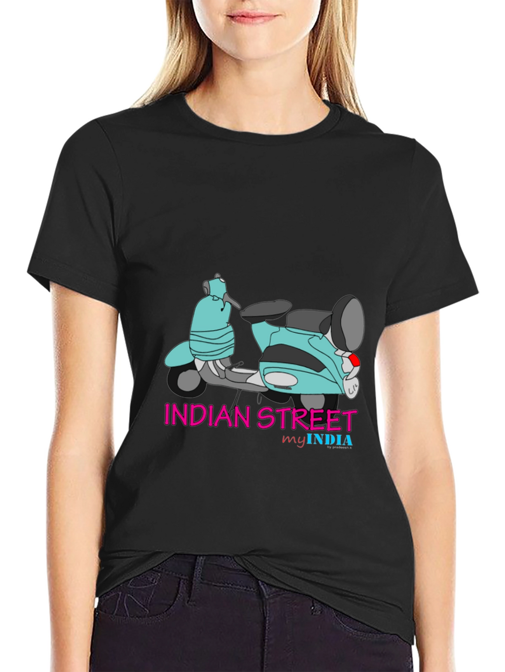 Indian Street Scooter Graphic T-Shirt - Stylish & Unique