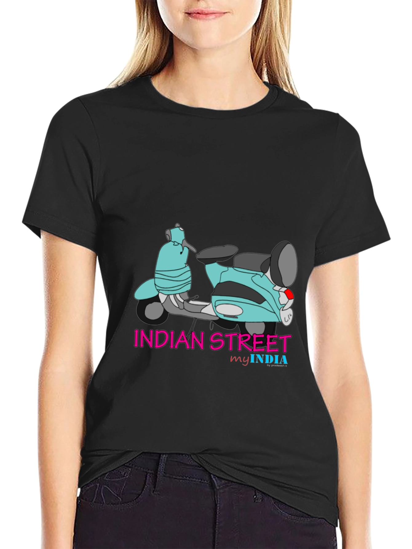 Indian Street Scooter Graphic T-Shirt - Stylish & Unique