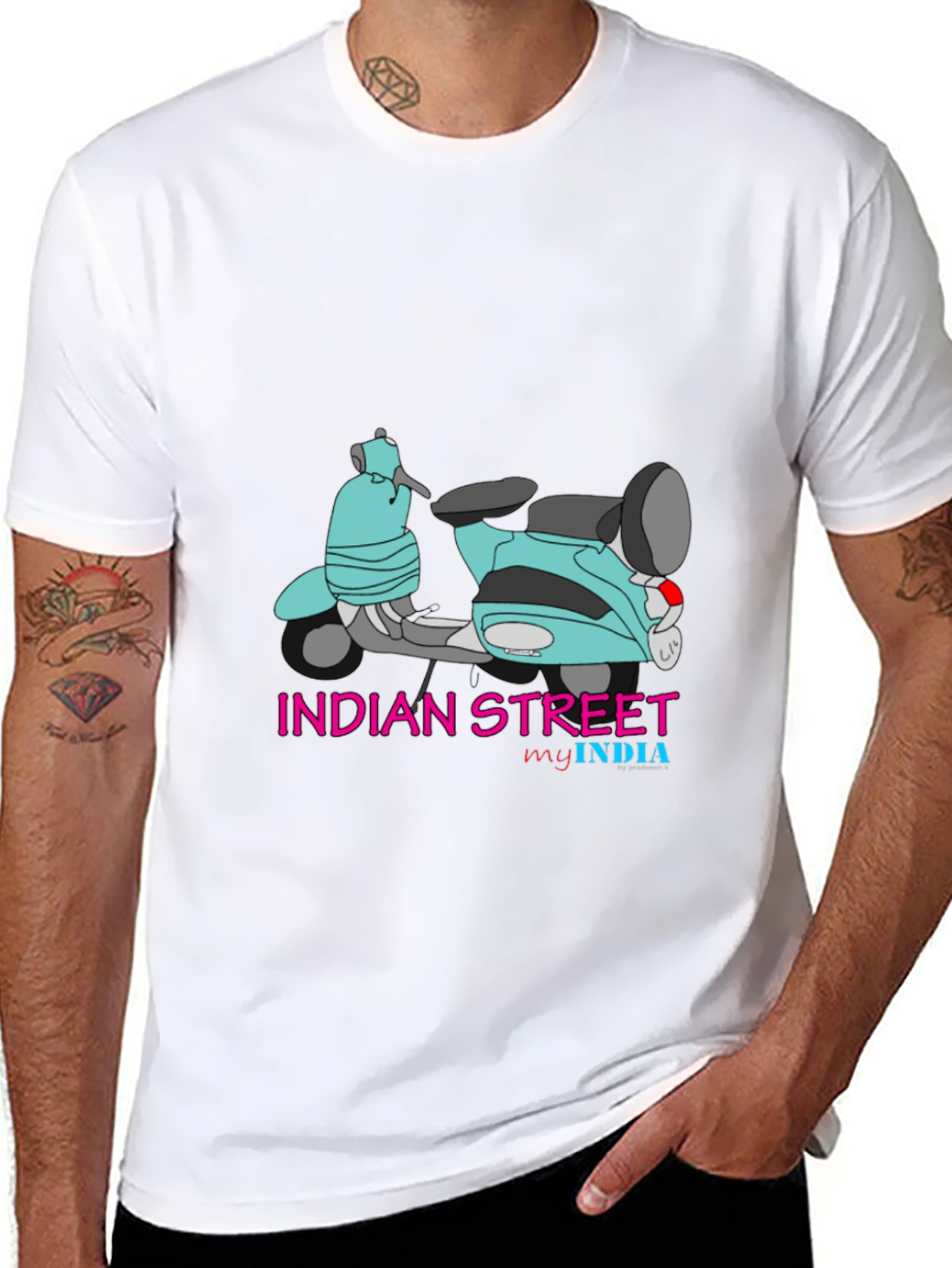 Indian Street Scooter Graphic T-Shirt - Stylish & Unique