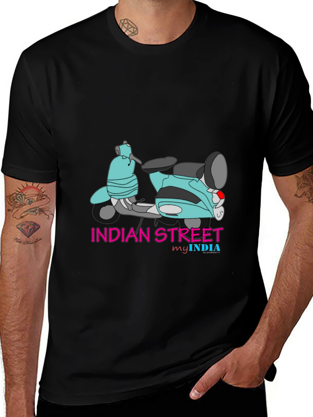 Indian Street Scooter Graphic T-Shirt - Stylish & Unique