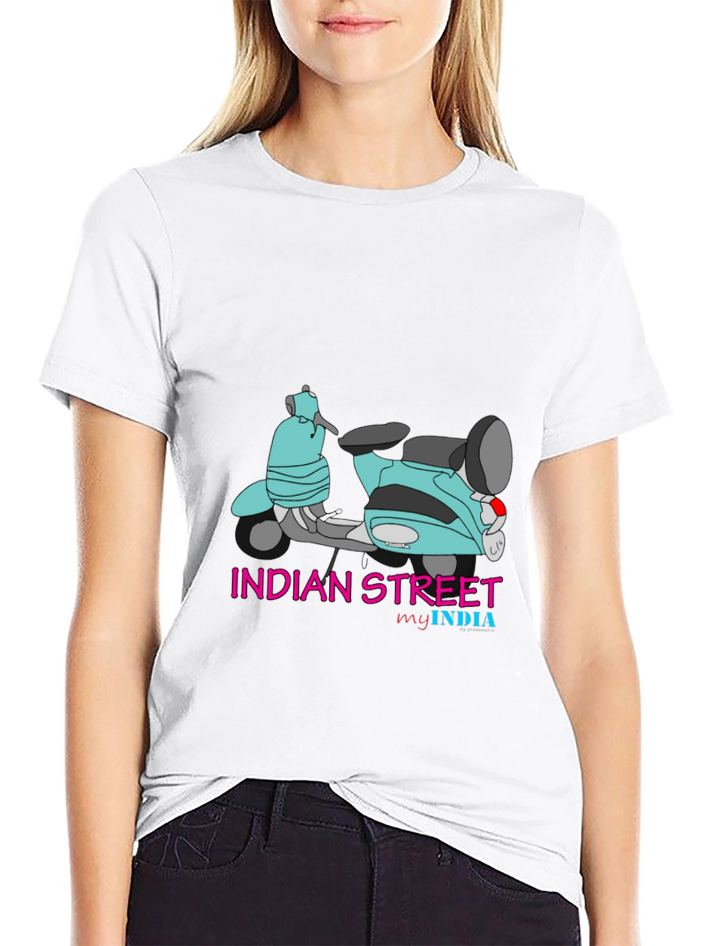 Indian Street Scooter Graphic T-Shirt - Stylish & Unique