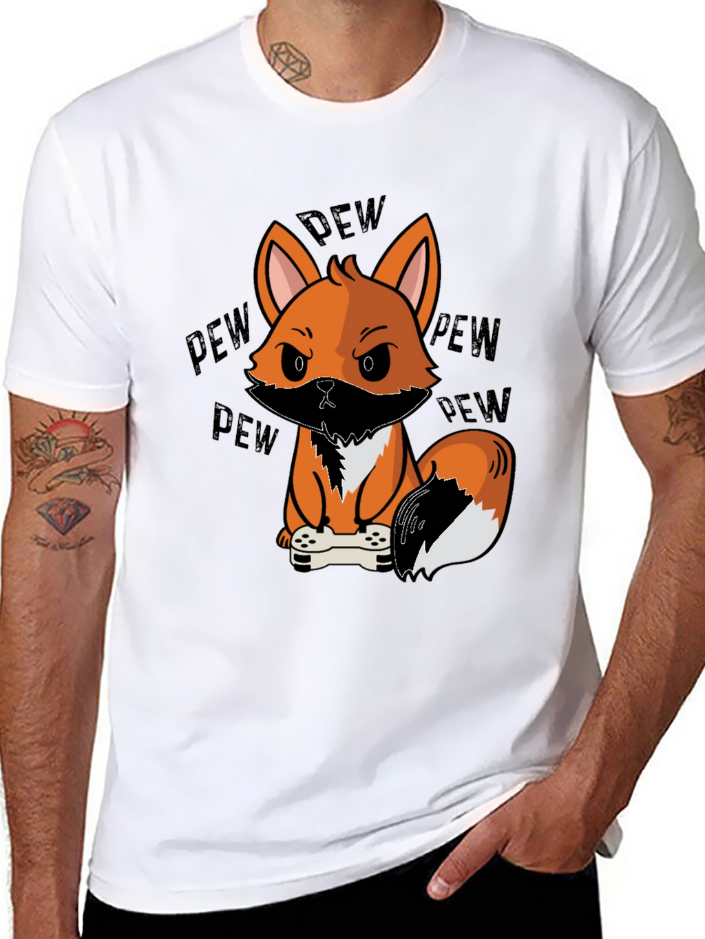 Gamer Fox Graphic T-Shirt