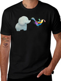 Elephant Rainbow T-Shirt - Whimsical Graphic Tee