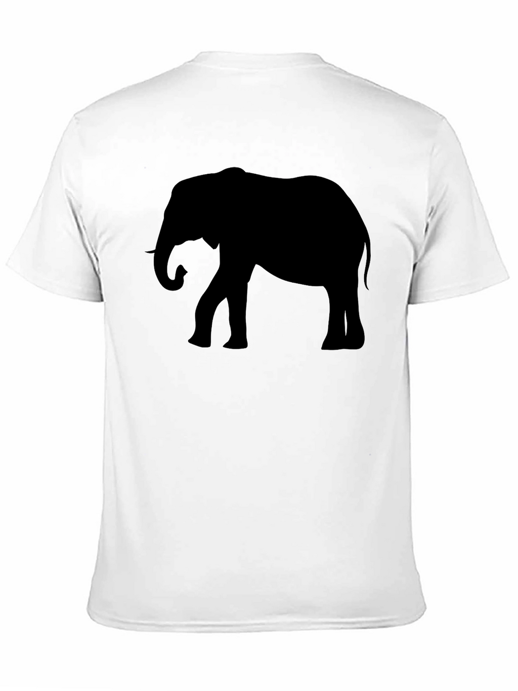 Elephant Silhouette Graphic Tee - Black Cotton T-Shirt