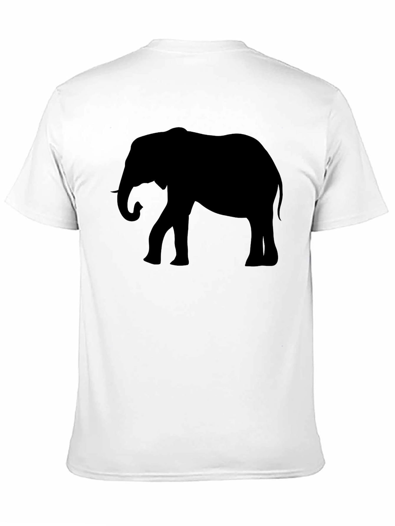 Elephant Silhouette Graphic Tee - Black Cotton T-Shirt