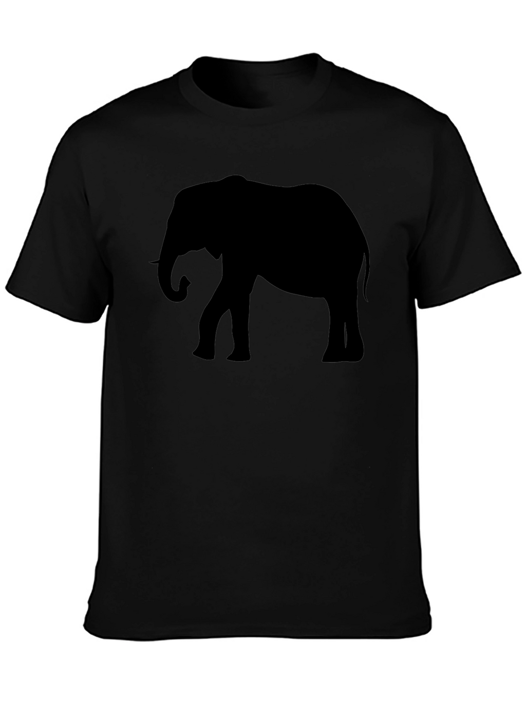 Elephant Silhouette Graphic Tee - Black Cotton T-Shirt