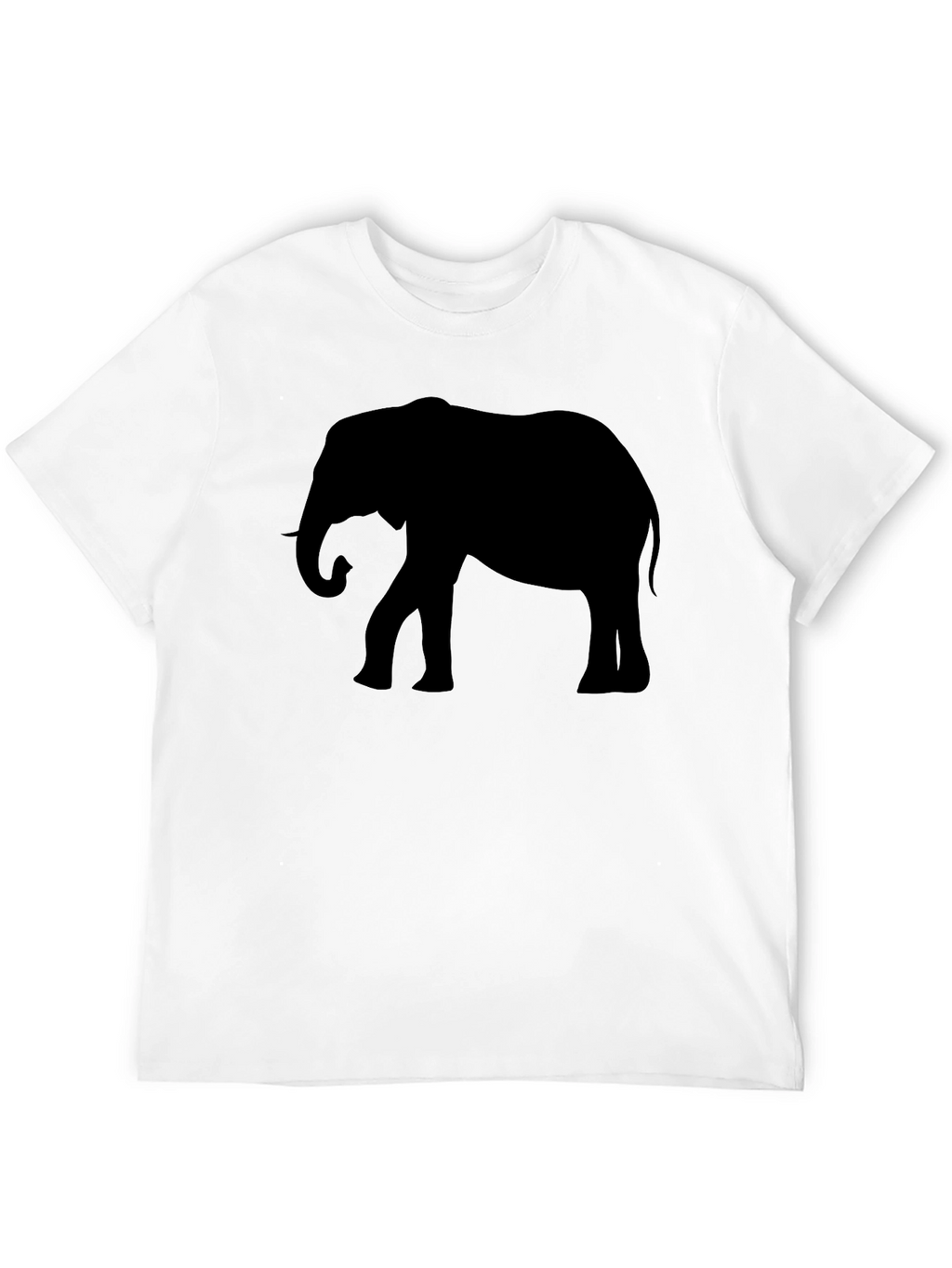 Elephant Silhouette Graphic Tee - Black Cotton T-Shirt