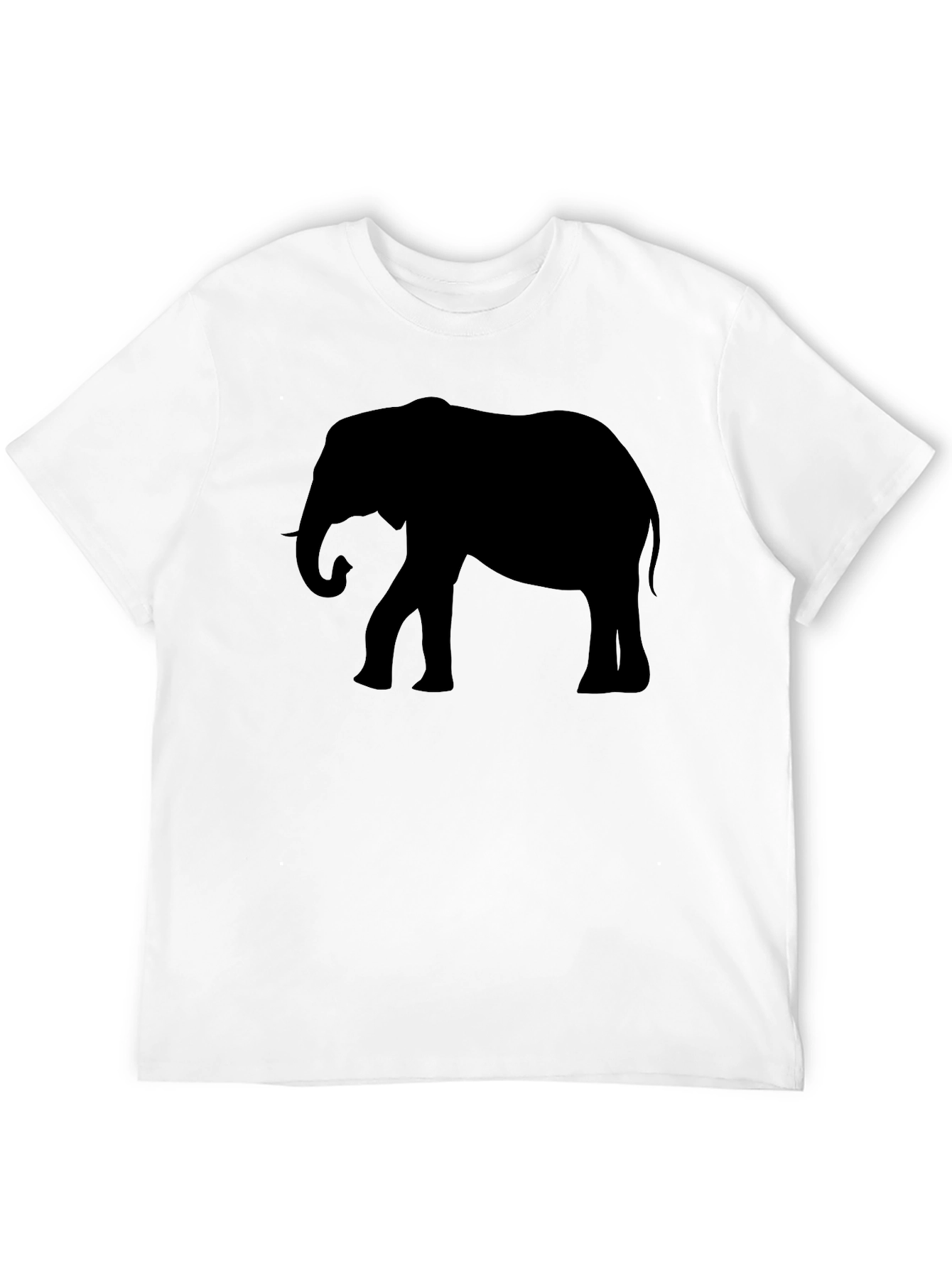Elephant Silhouette Graphic Tee - Black Cotton T-Shirt