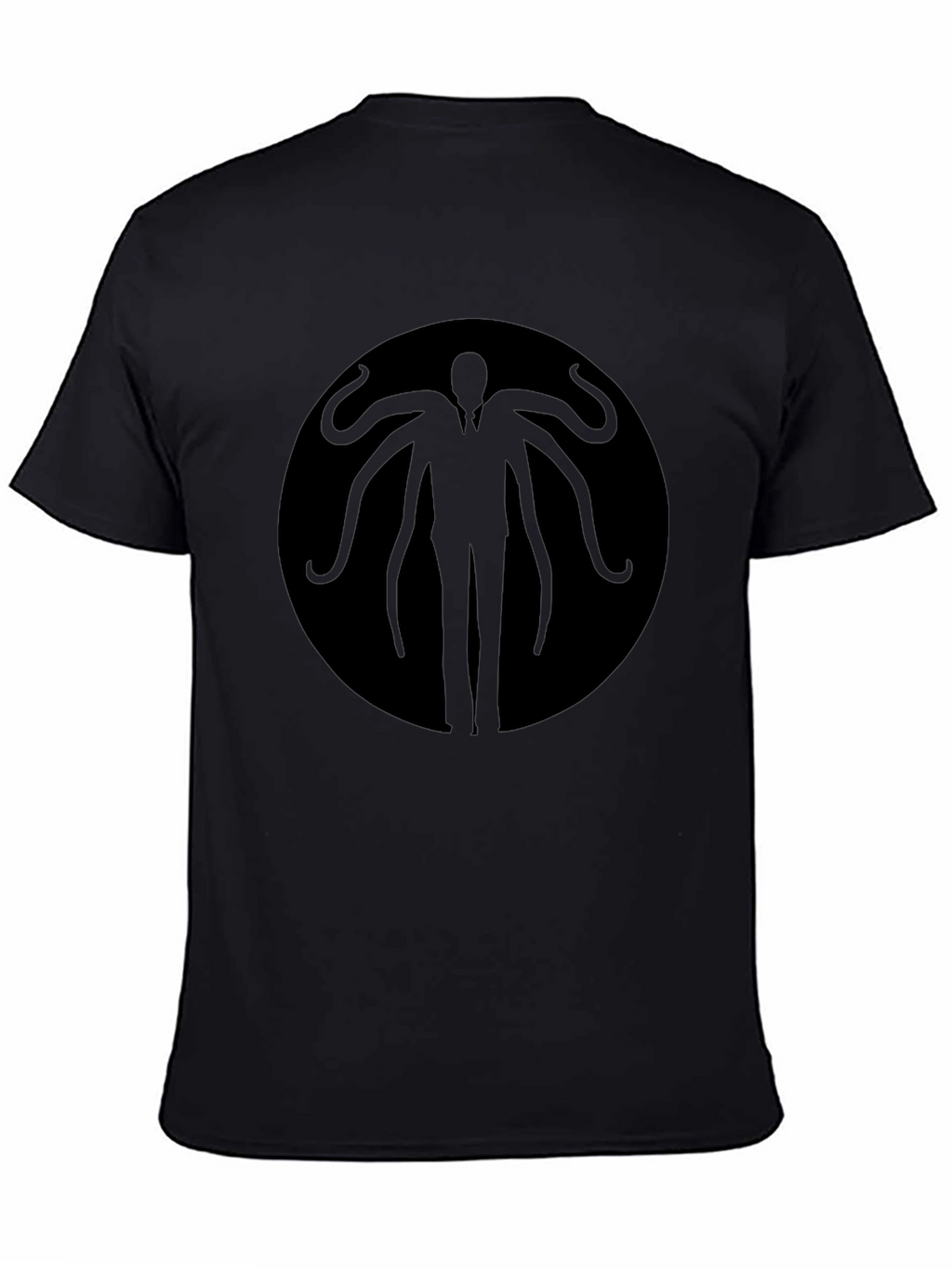 Slender Man Graphic Tee - Black Cotton Blend
