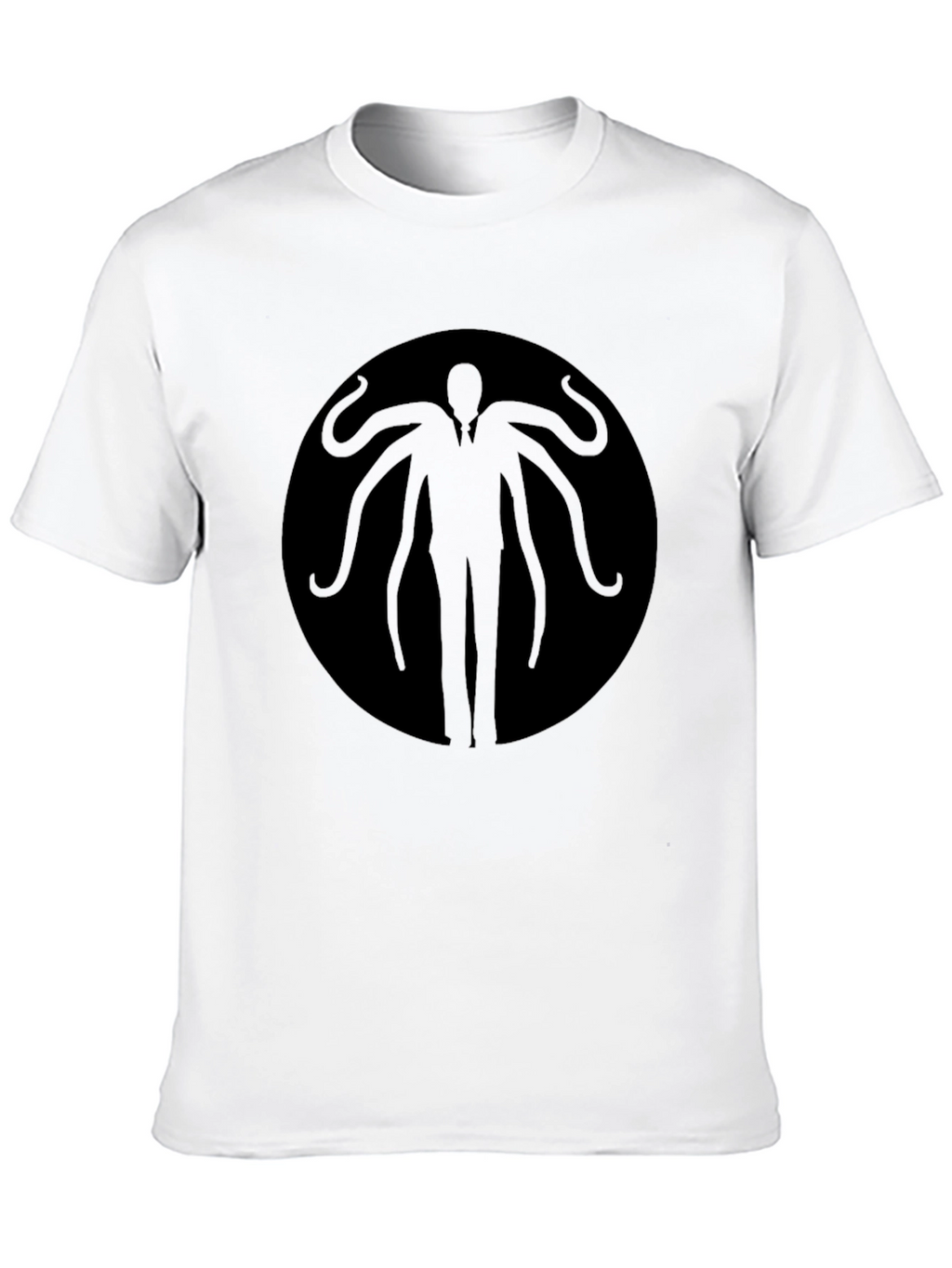 Slender Man Graphic Tee - Black Cotton Blend
