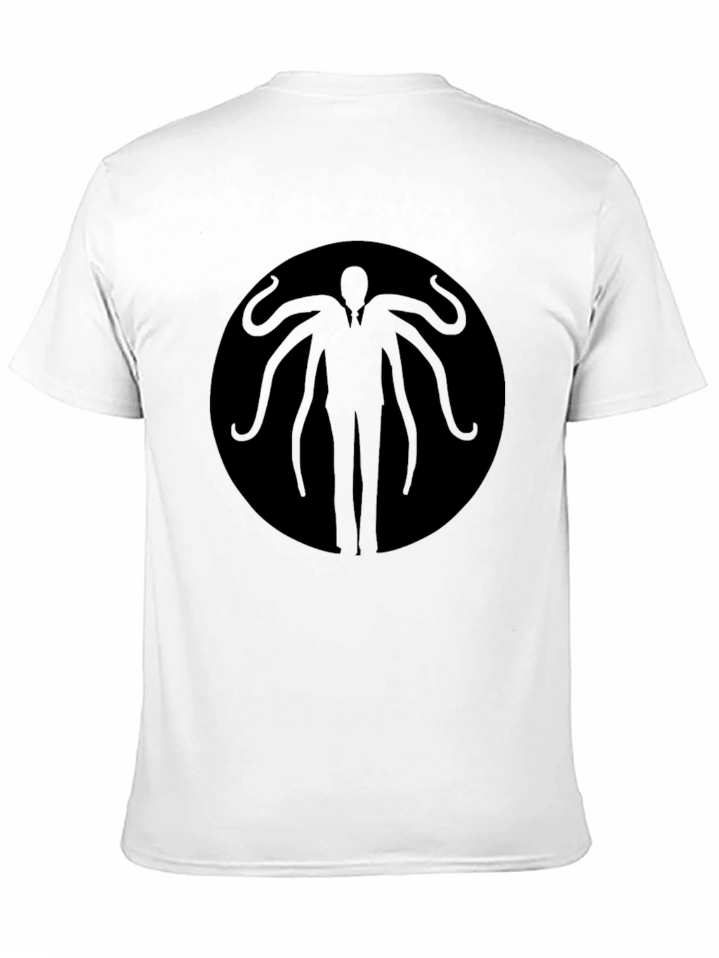 Slender Man Graphic Tee - Black Cotton Blend