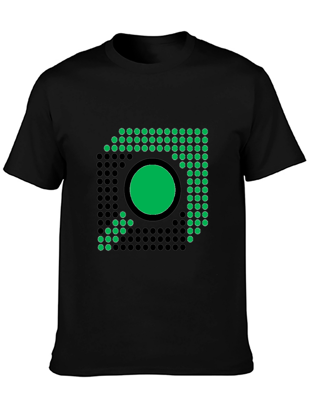 Modern Geometric Graphic Tee - Black